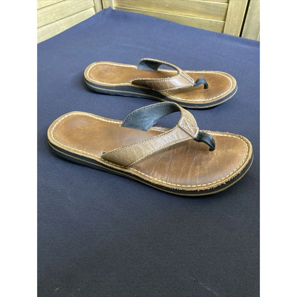 Clarks Womens  Sandals 9M Flip Flops 72162 Leather Upper  Brown Vacation